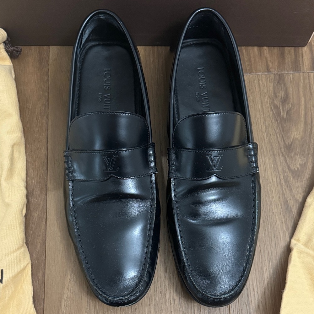 Louis Vuitton Classic Black Leather Loafers